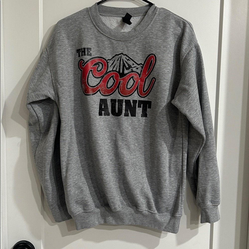 Gray 'Cool Aunt' Graphic Sweater